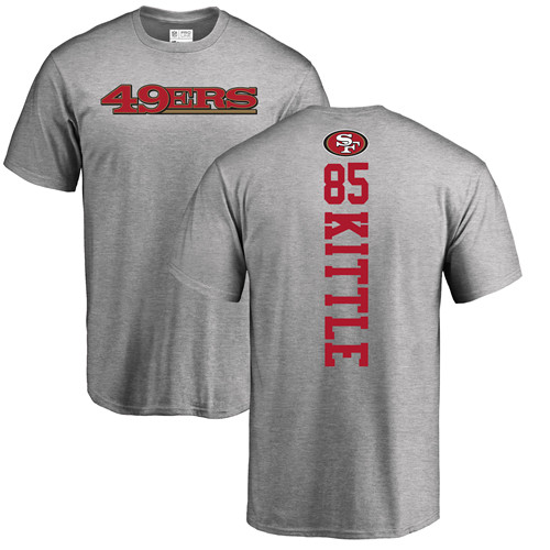 Men San Francisco 49ers Ash George Kittle Backer #85 NFL T Shirt->san francisco 49ers->NFL Jersey